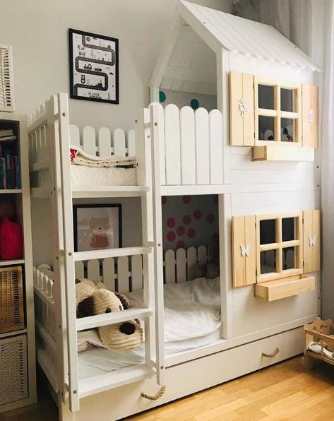 Unik våningssäng ARVID för 2 barn i många olika kulörer