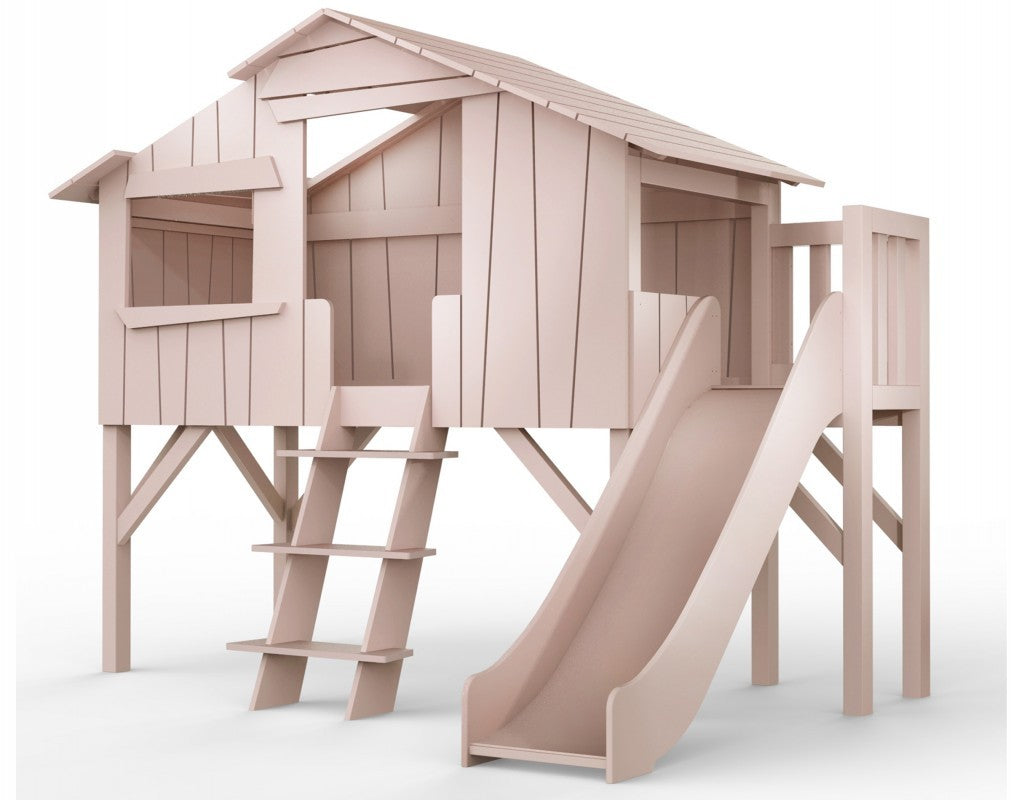 Mathy by Bols Loft Bed With Slide Tree- House Bunk - Bed Cottage - House Bed