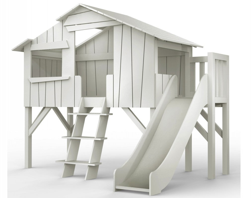 Mathy by Bols Loft Bed With Slide Tree- House Bunk - Bed Cottage - House Bed