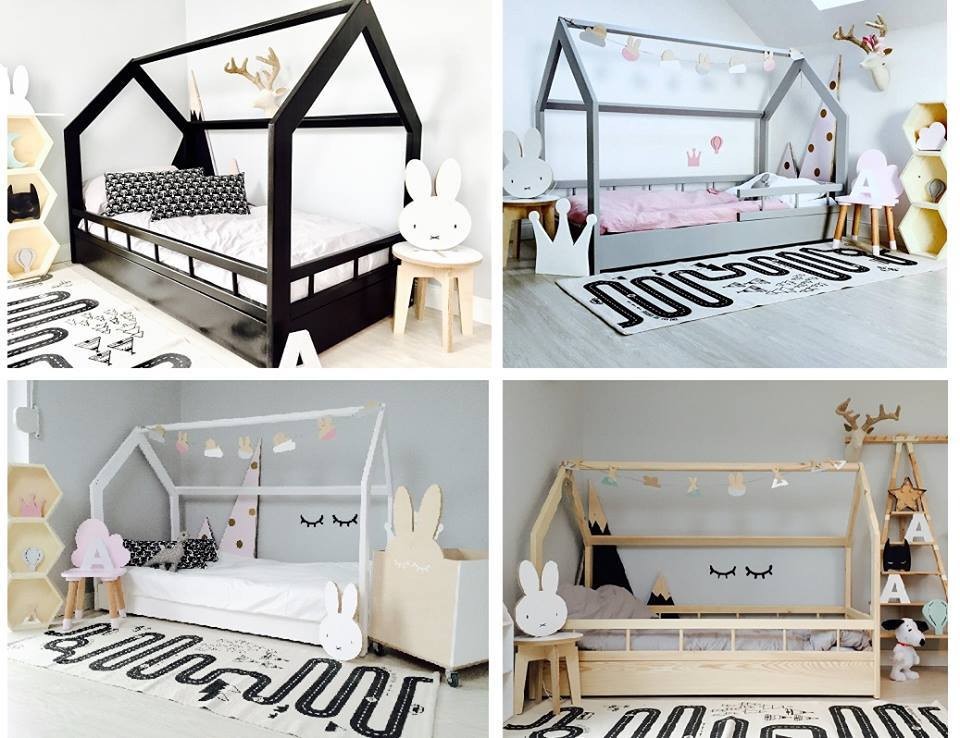 Lit maison LENJA en différentes couleurs