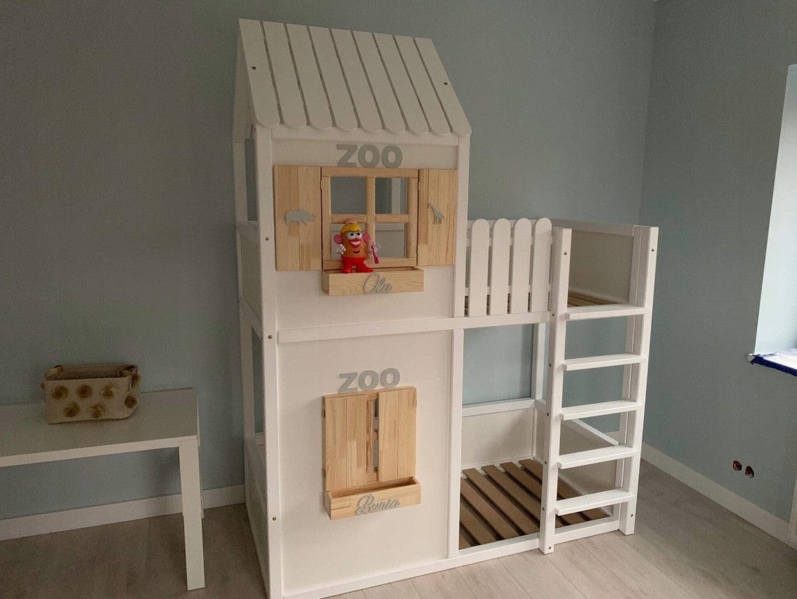 Tolles Hochbett Hausbett MALIN in vielen Farben