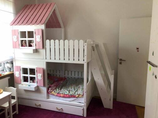 Tolles Hochbett Hausbett MILLA in vielen Farben