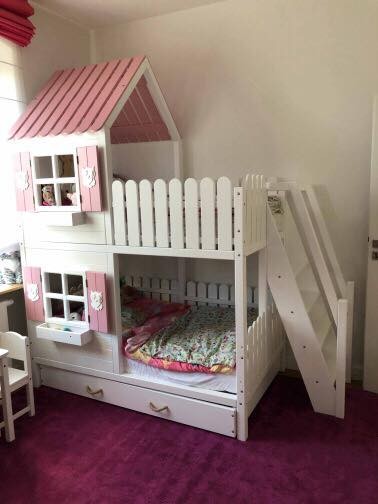 Tolles Hochbett Hausbett MILLA in vielen Farben