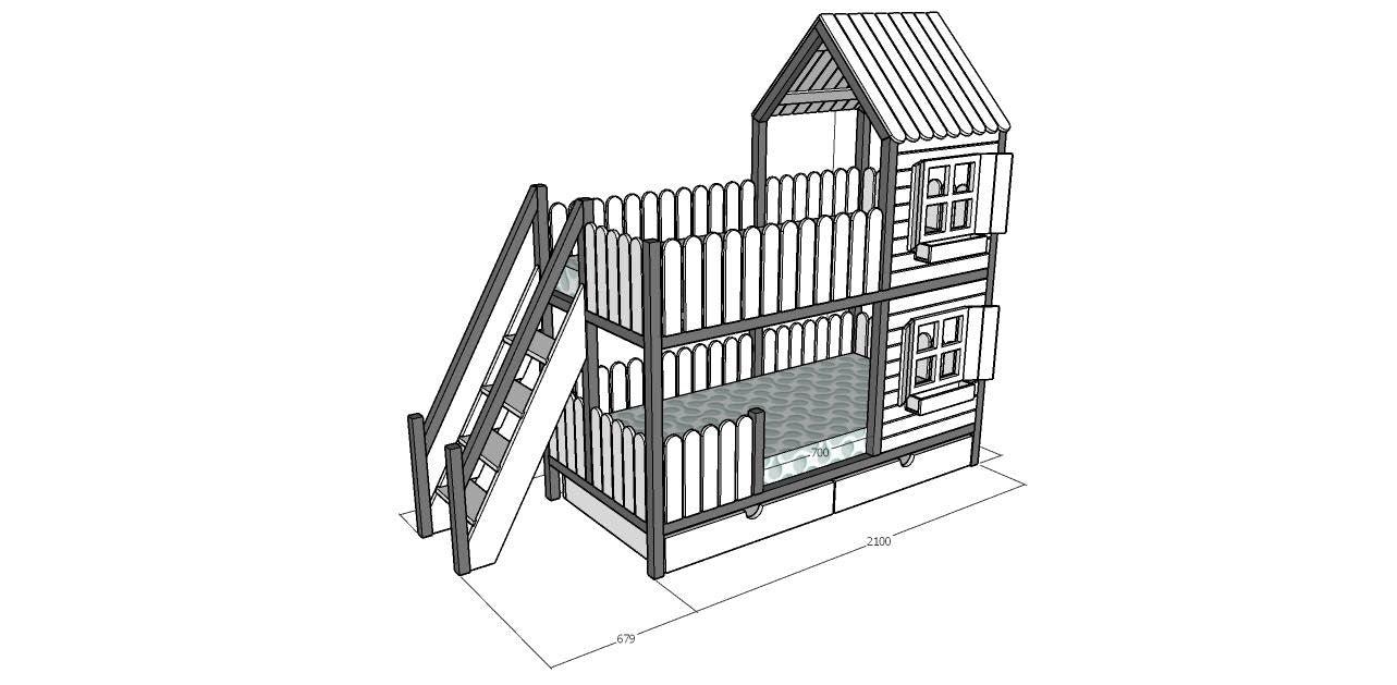 Tolles Hochbett Hausbett MILLA in vielen Farben