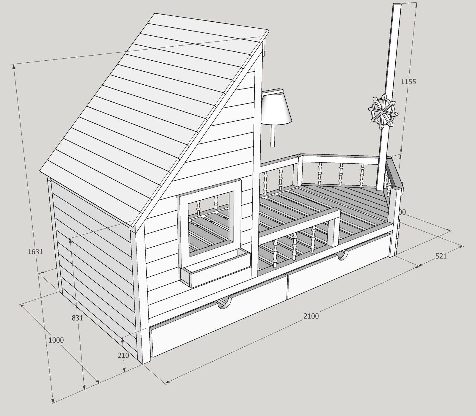 Schiffsbett Piratenbett Piratenschiff Kinderbett