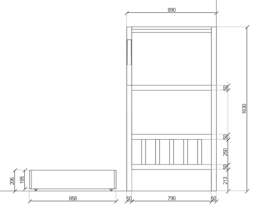 Cot / house bed Stella with drawer