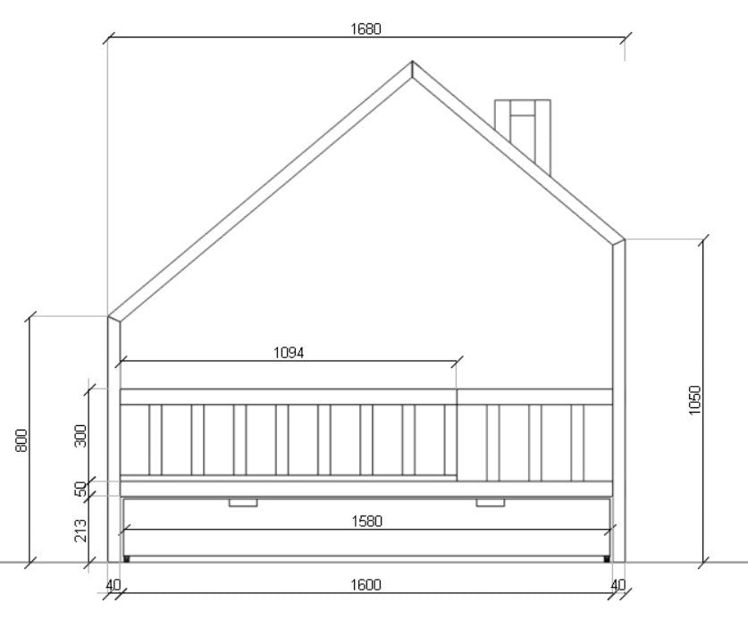 Cot / house bed Stella with drawer