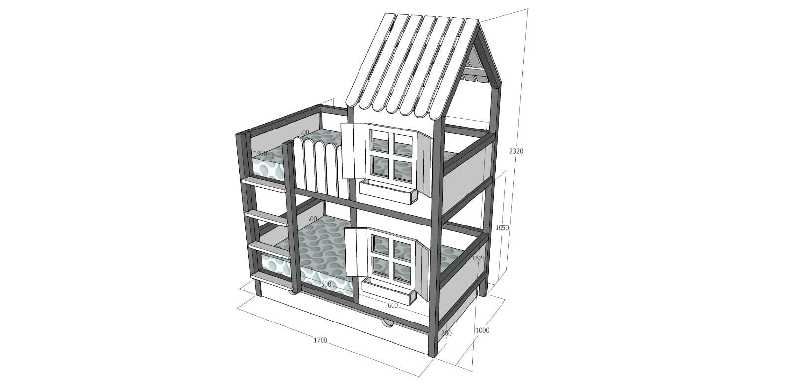 Treehouse bed ASLAUG in many different colors