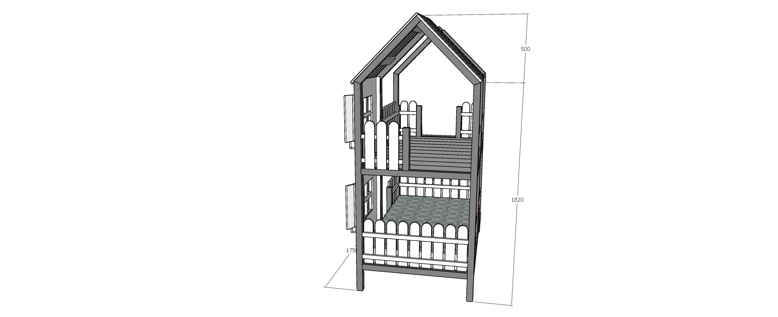 Treehouse bed TRISTAN with slide