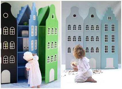 Armoire avec pignon d'escalier - Kast van een huis