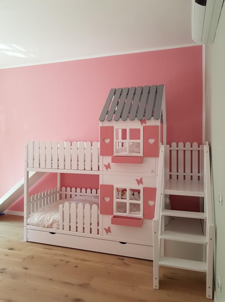 Tolles Hochbett Hausbett HILJA mit Rutsche