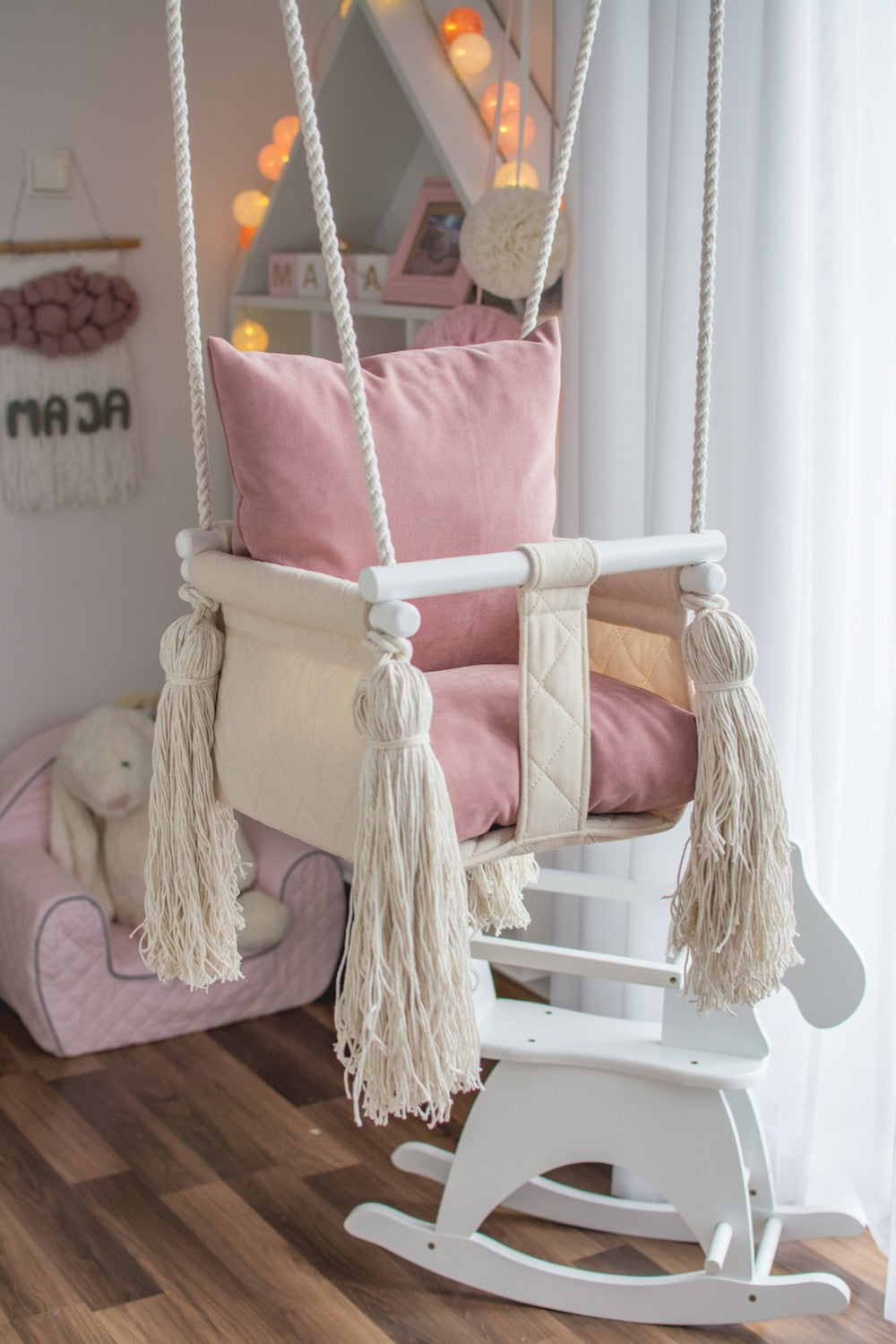 Handgefertigte Babyschaukel 