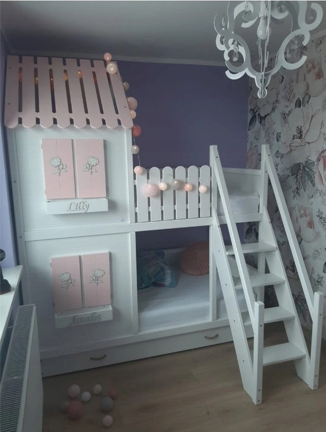 Tolles Hochbett Hausbett MILLA in vielen Farben