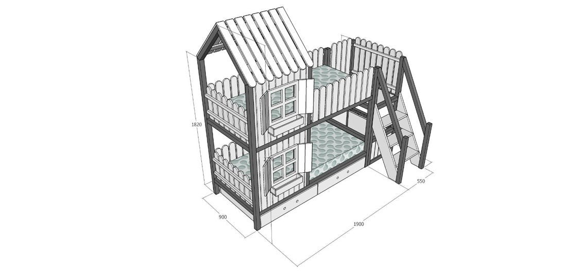 House Bed  Tree house  Bunk Bed Cottage AYDA