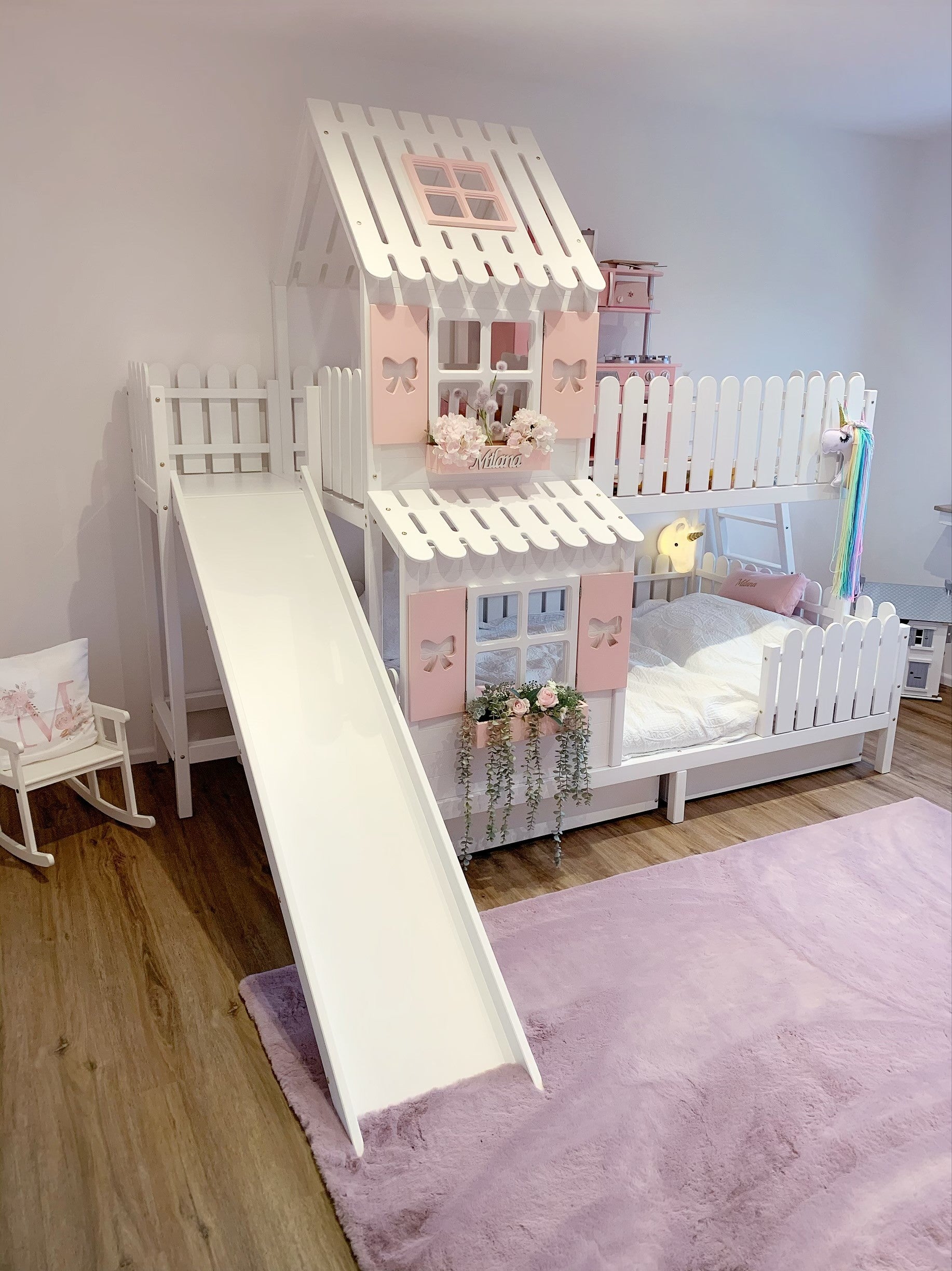 Hochbett / Familienbett ANSGAR mit Rutsche