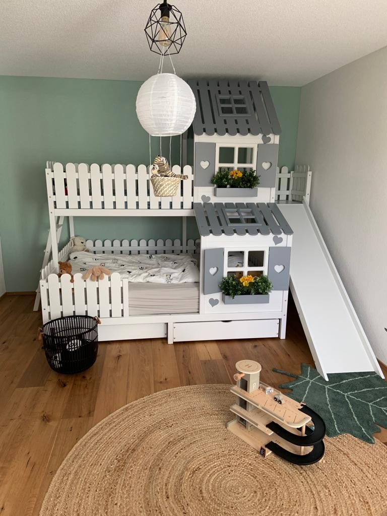 Hochbett / Familienbett ANSGAR mit Rutsche