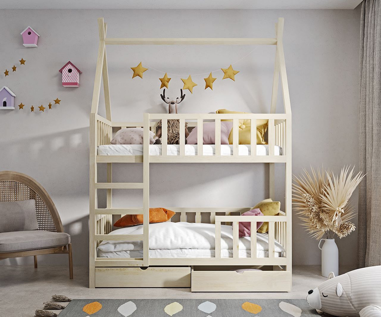 Bunk bed / teepee bed  SUN PLUS with rungs