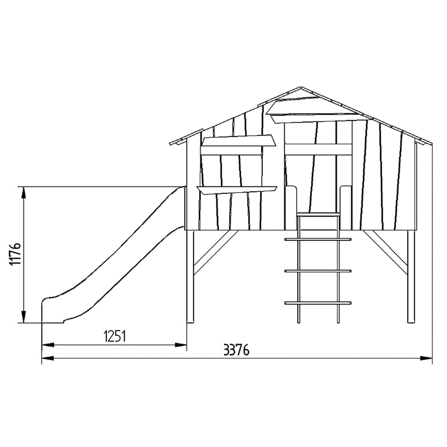 Mathy by Bols TREEHOUSE Loft Bed with Slide without platform