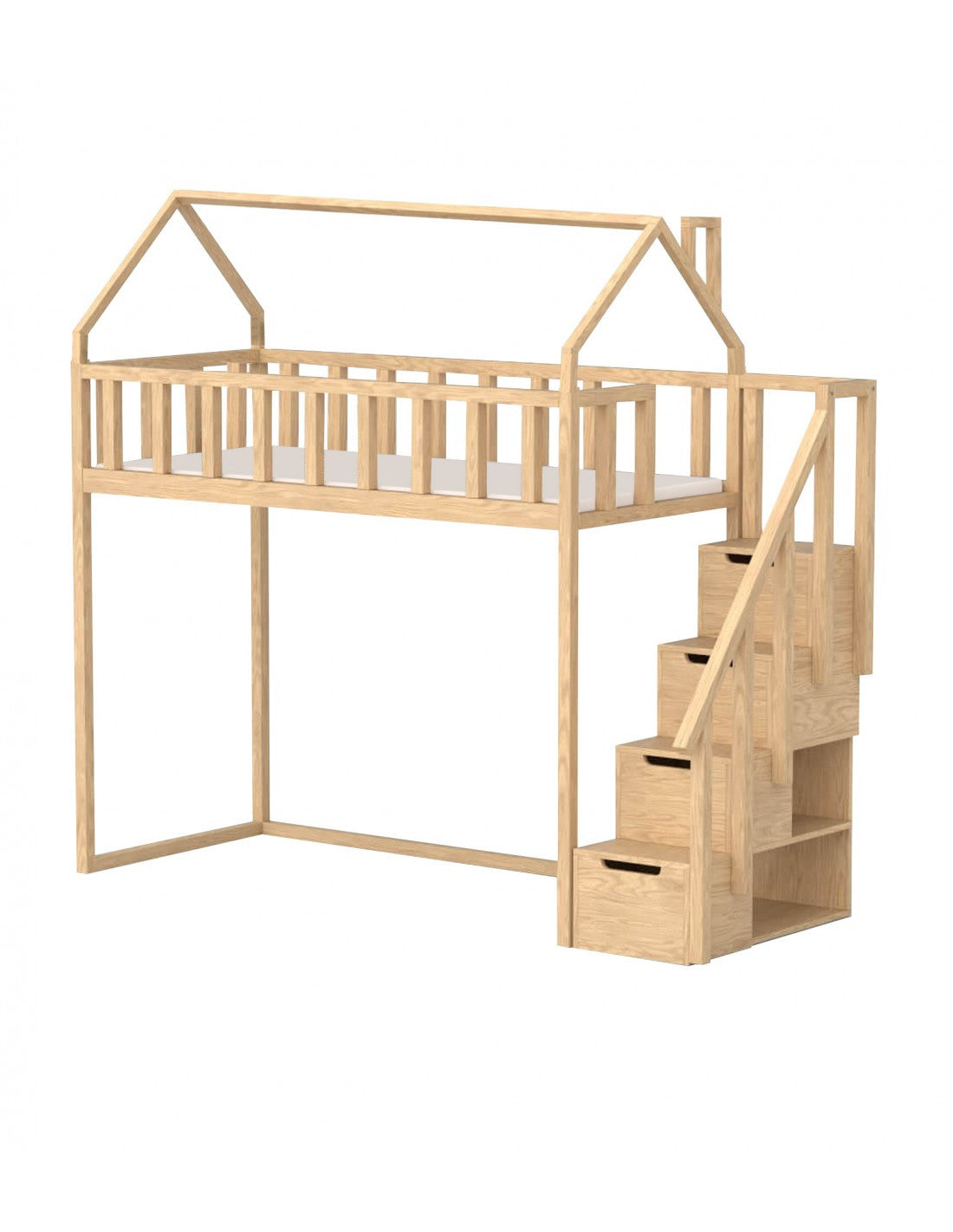 Arthur loft bed with steps - side entrance