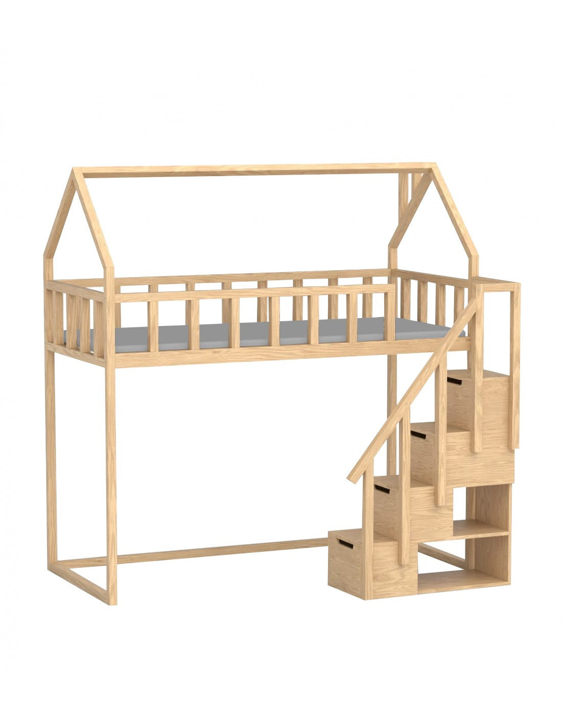 Arthur loftsäng med trappsteg - främre ingång