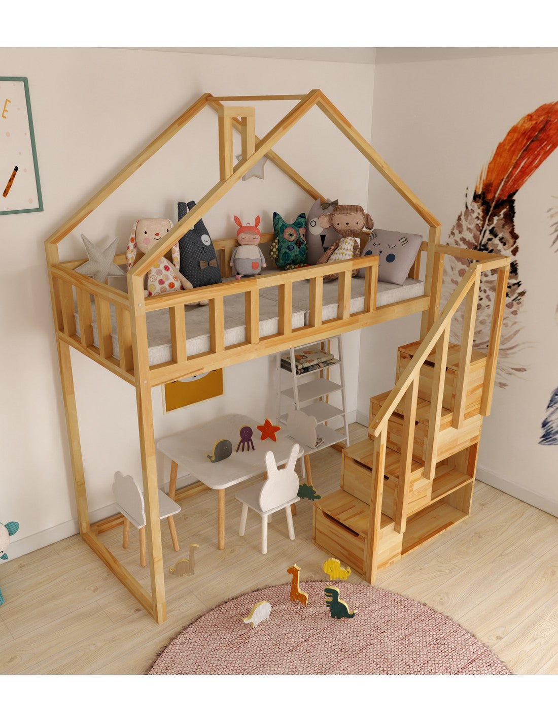 Starlight Loftbett mit Treppe - Vordereingang