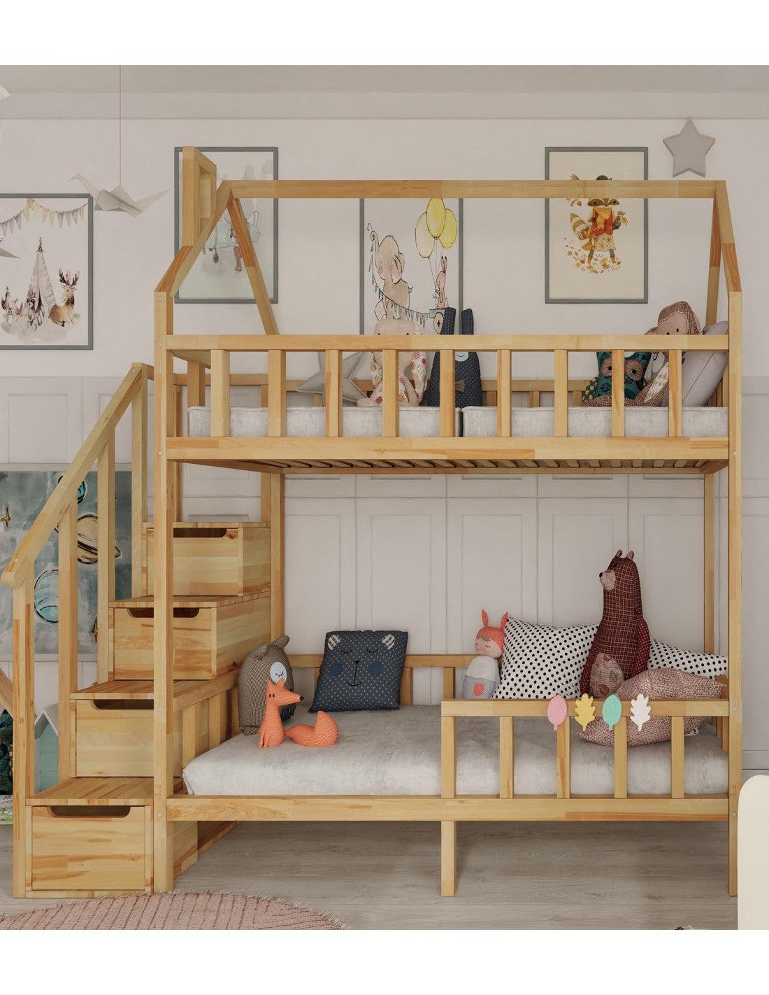 Arthur våningssäng med trappsteg - sidoingång