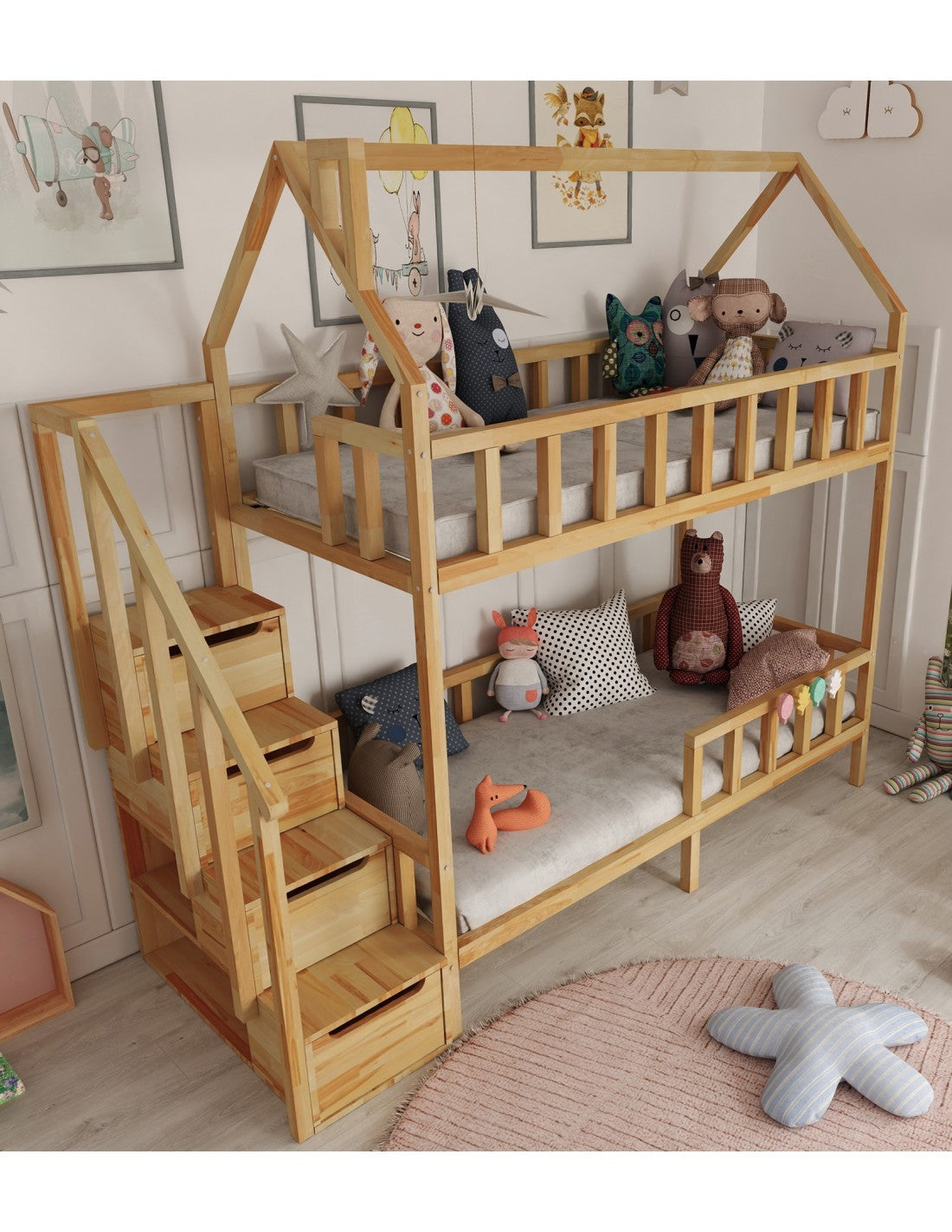 Arthur bunk bed with steps - side entrance