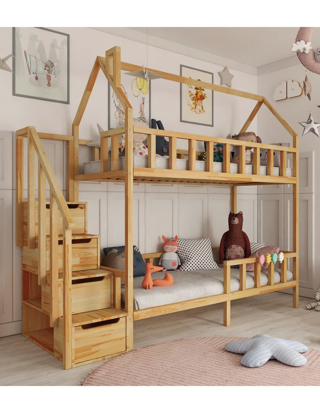 Arthur våningssäng med trappsteg - sidoingång