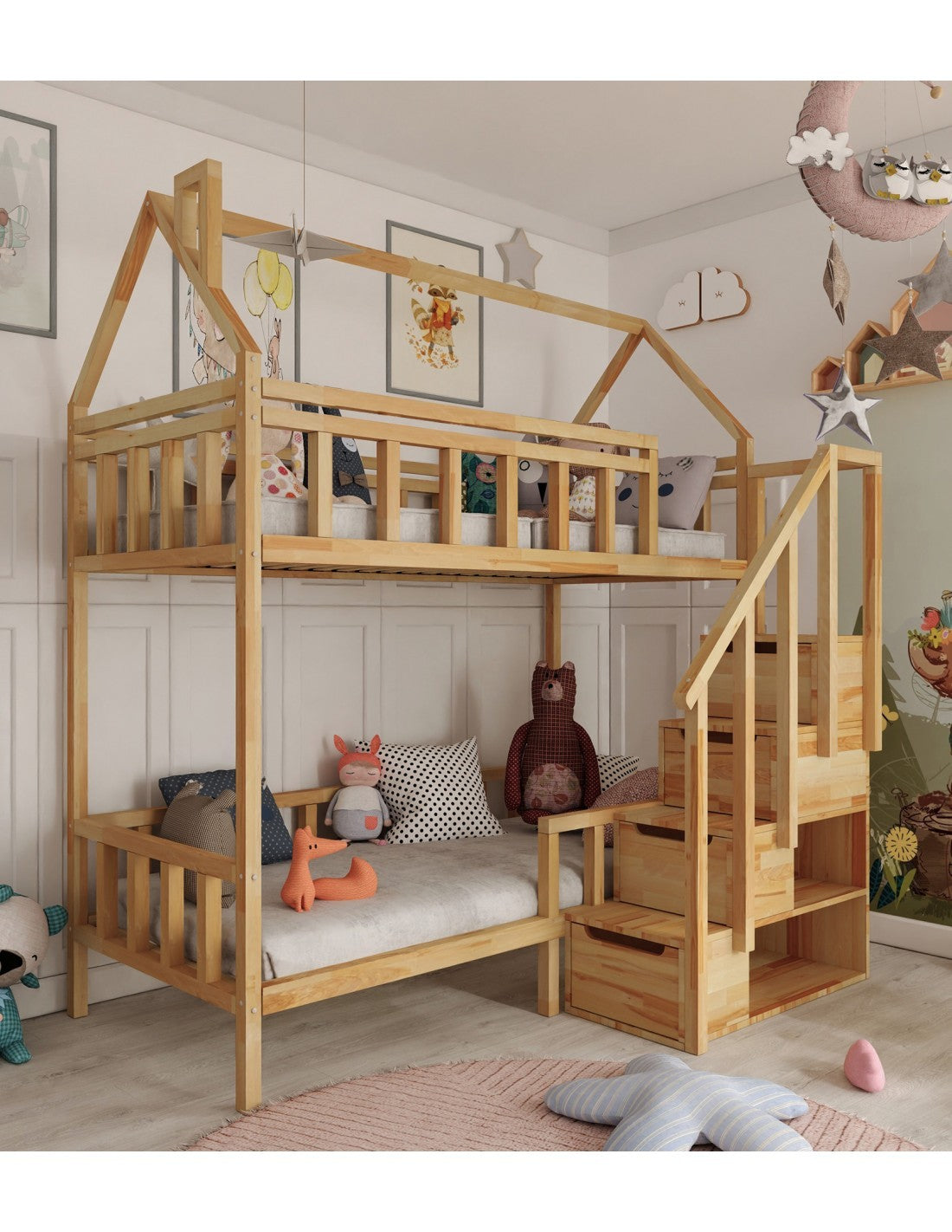 Arthur bunk bed with steps - front entrance