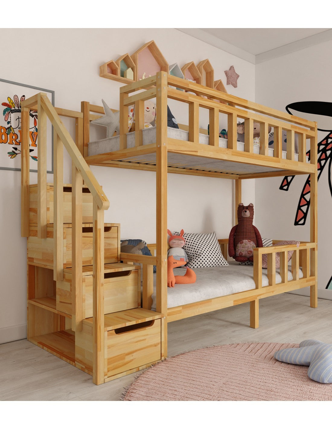 Filip bunk bed with steps - side entrance
