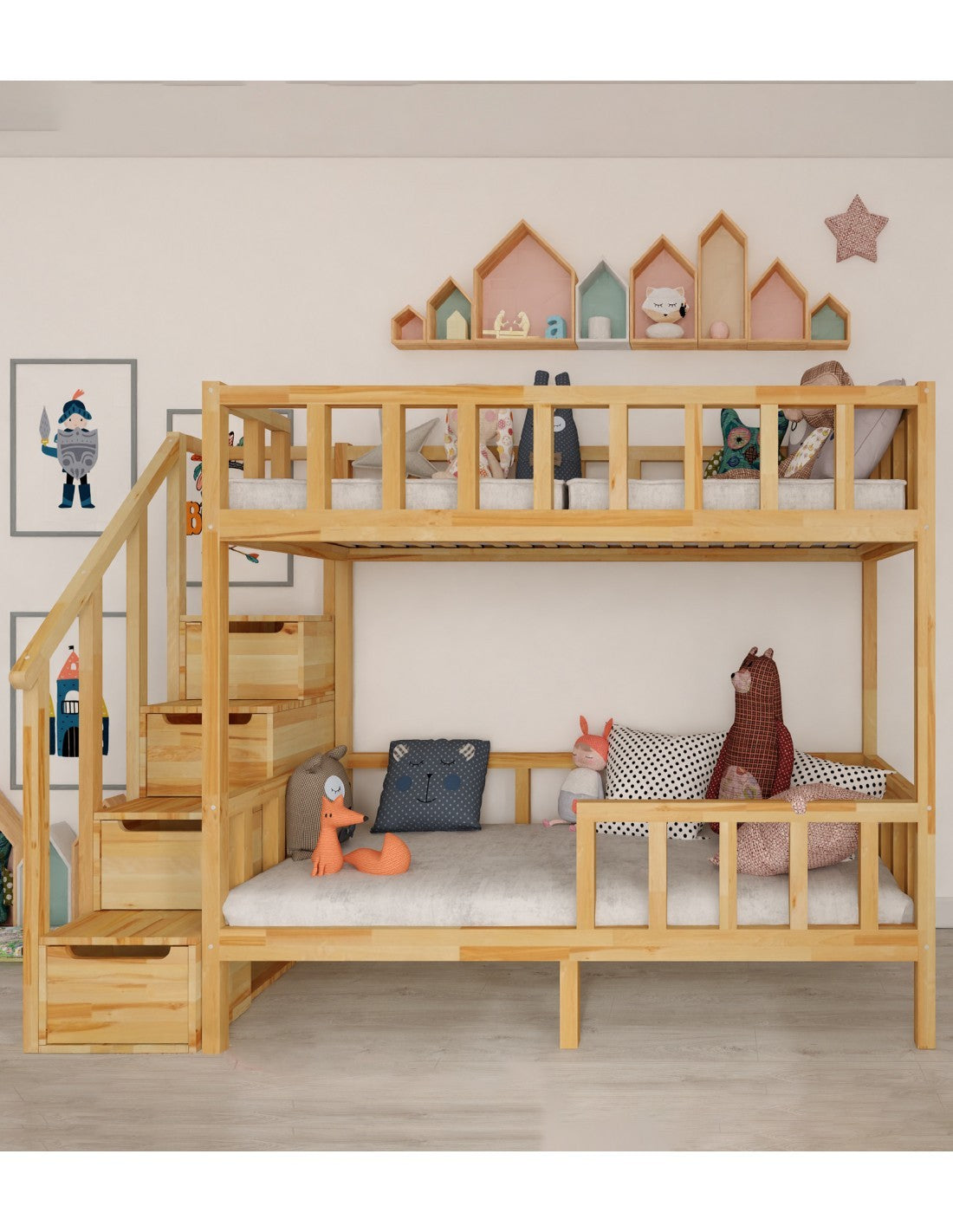 Filip bunk bed with steps - side entrance