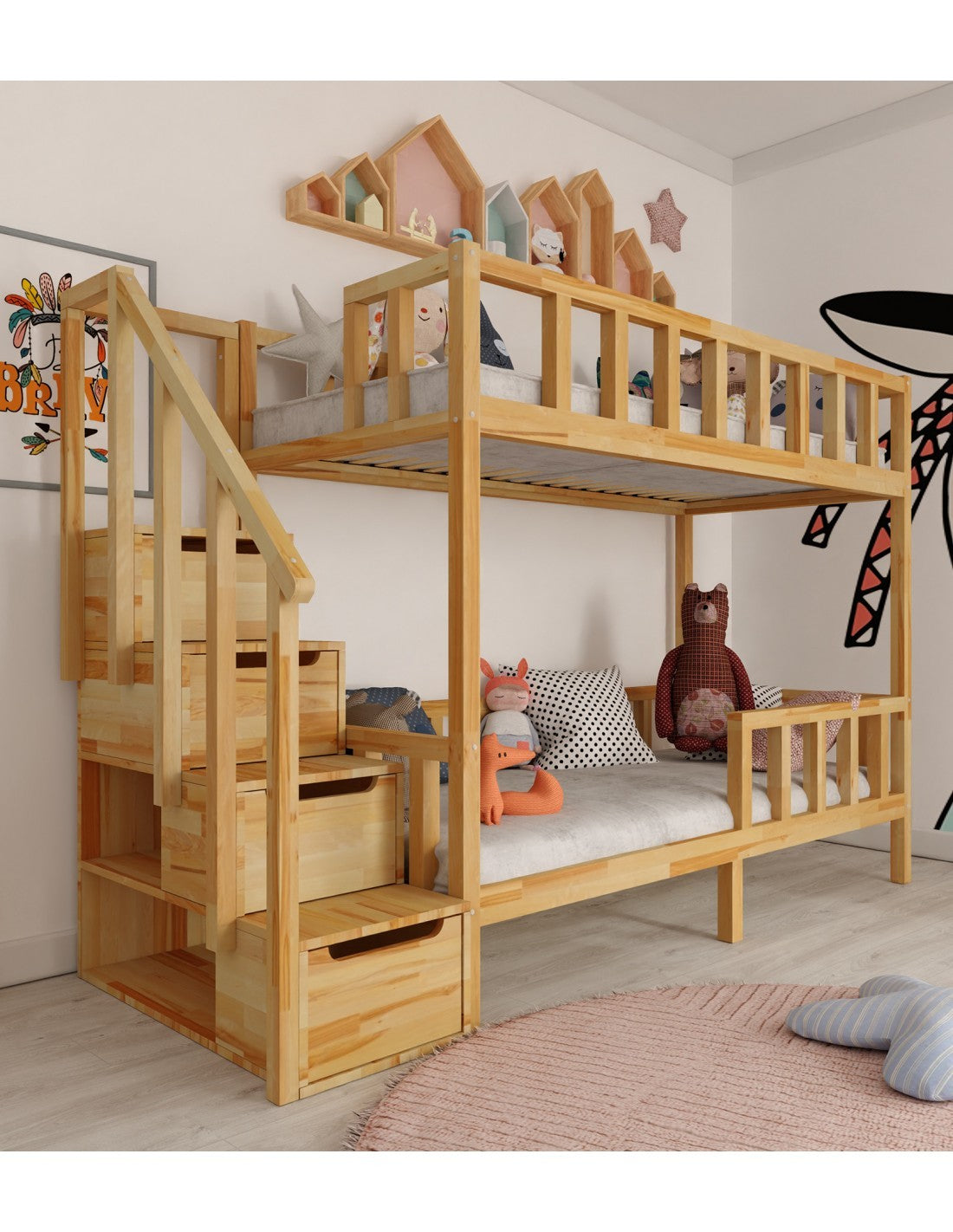 Filip bunk bed with steps - side entrance