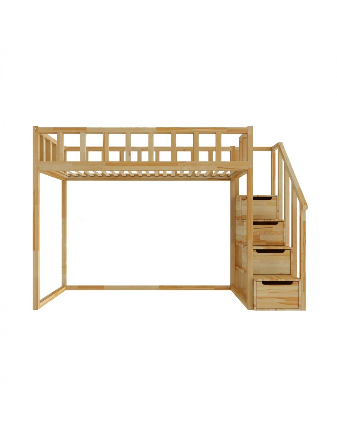 Filip loft bed with steps - side entrance