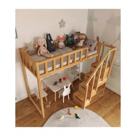 Filip loft bed with steps - front entrance