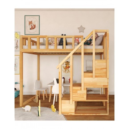 Filip loft bed with steps - front entrance