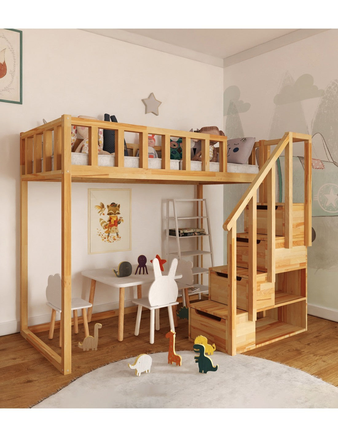 Filip loft bed with steps - front entrance