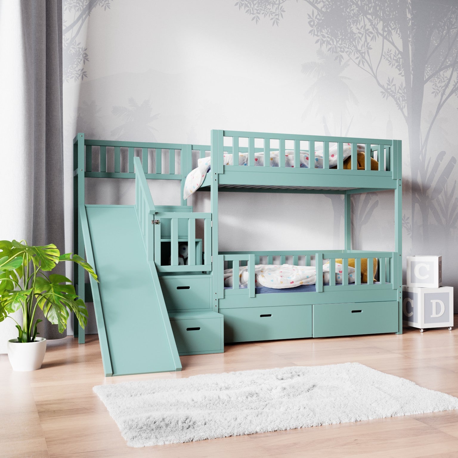 Bunk bed ISABEL with slide and stairs