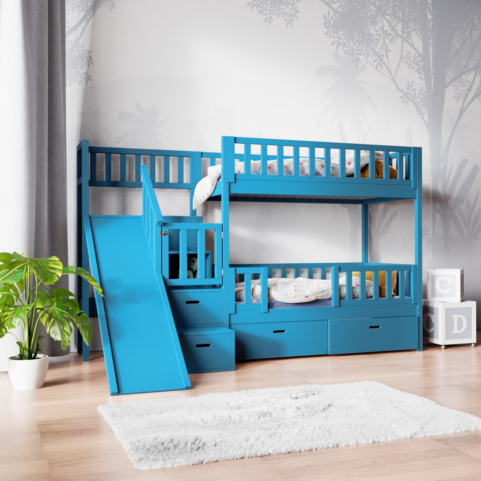 Bunk bed ISABEL with slide and stairs