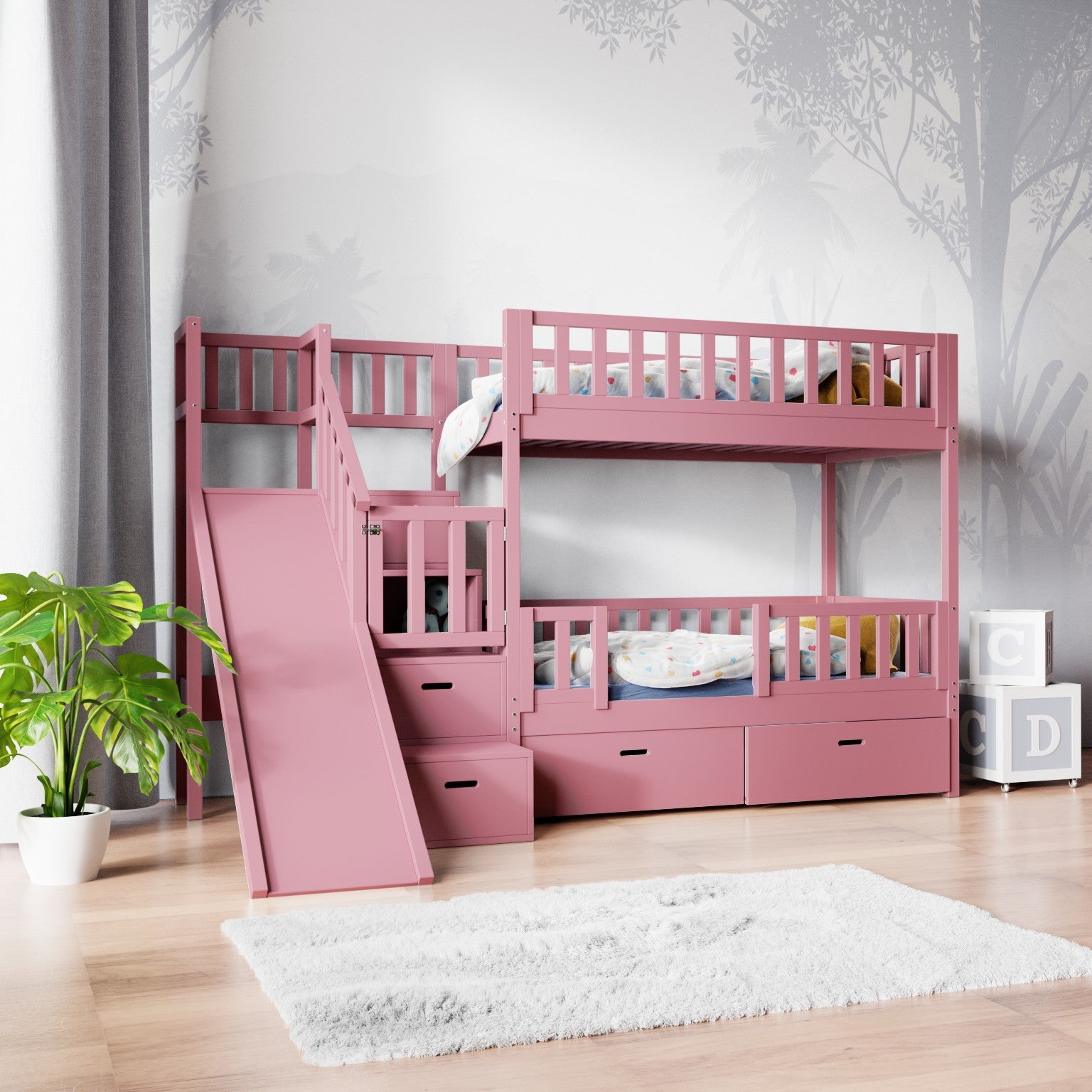 Bunk bed ISABEL with slide and stairs