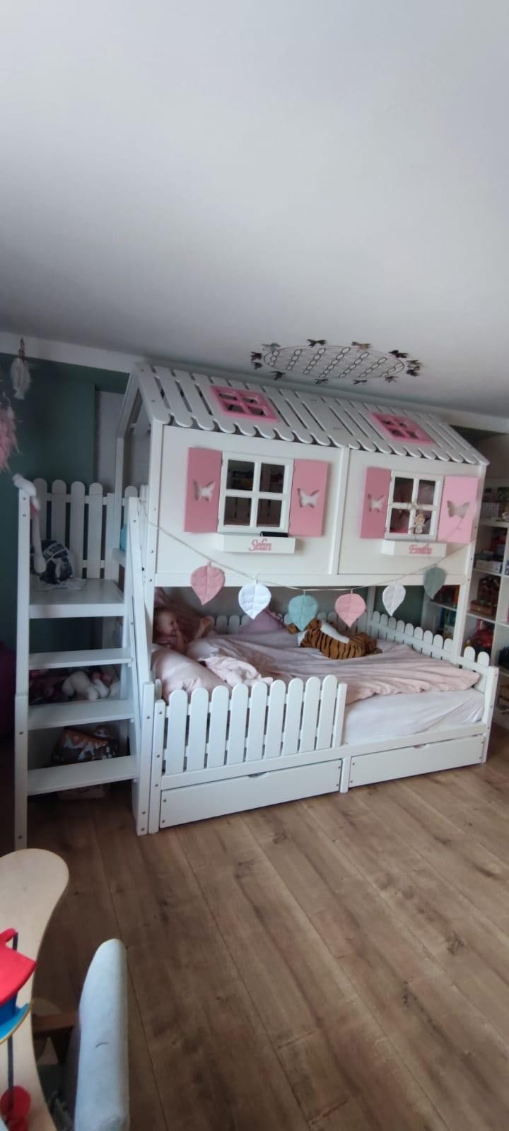 Tree House Bed Family bed ALVIN Bunk Bed with stairs