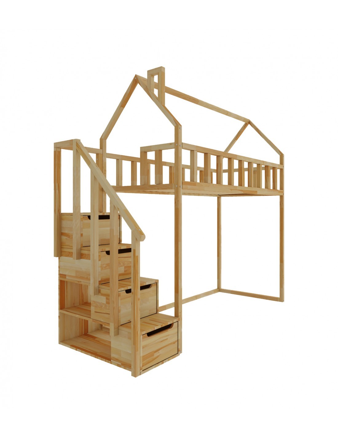 Arthur loft bed with steps - side entrance