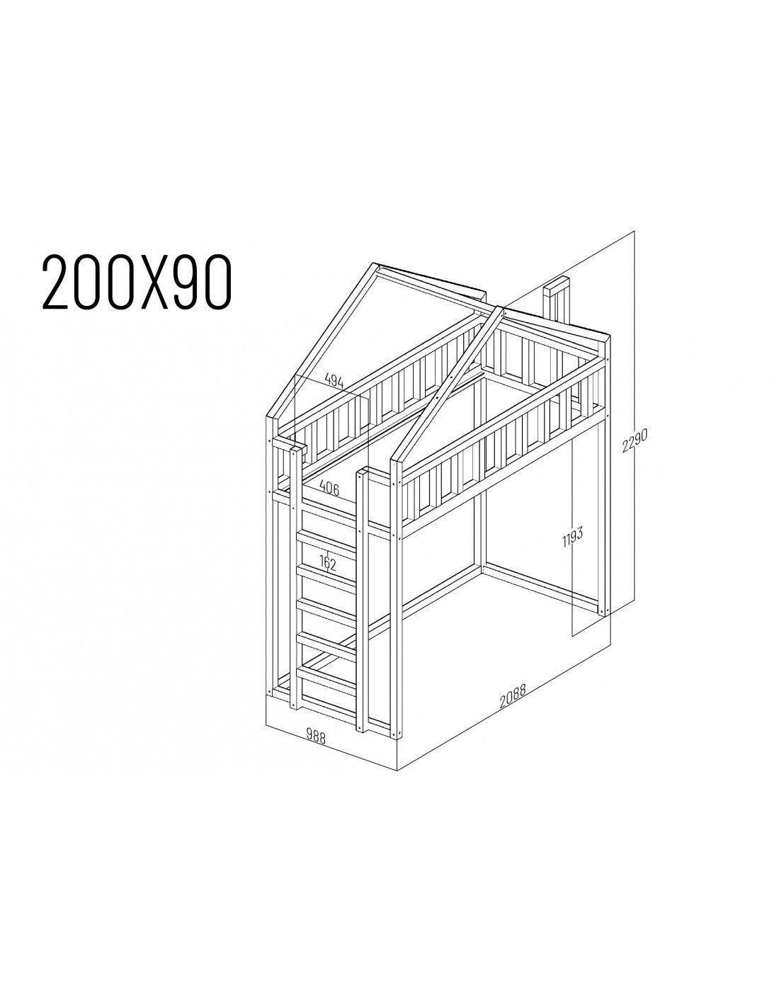 Starlight loft bed side entrance