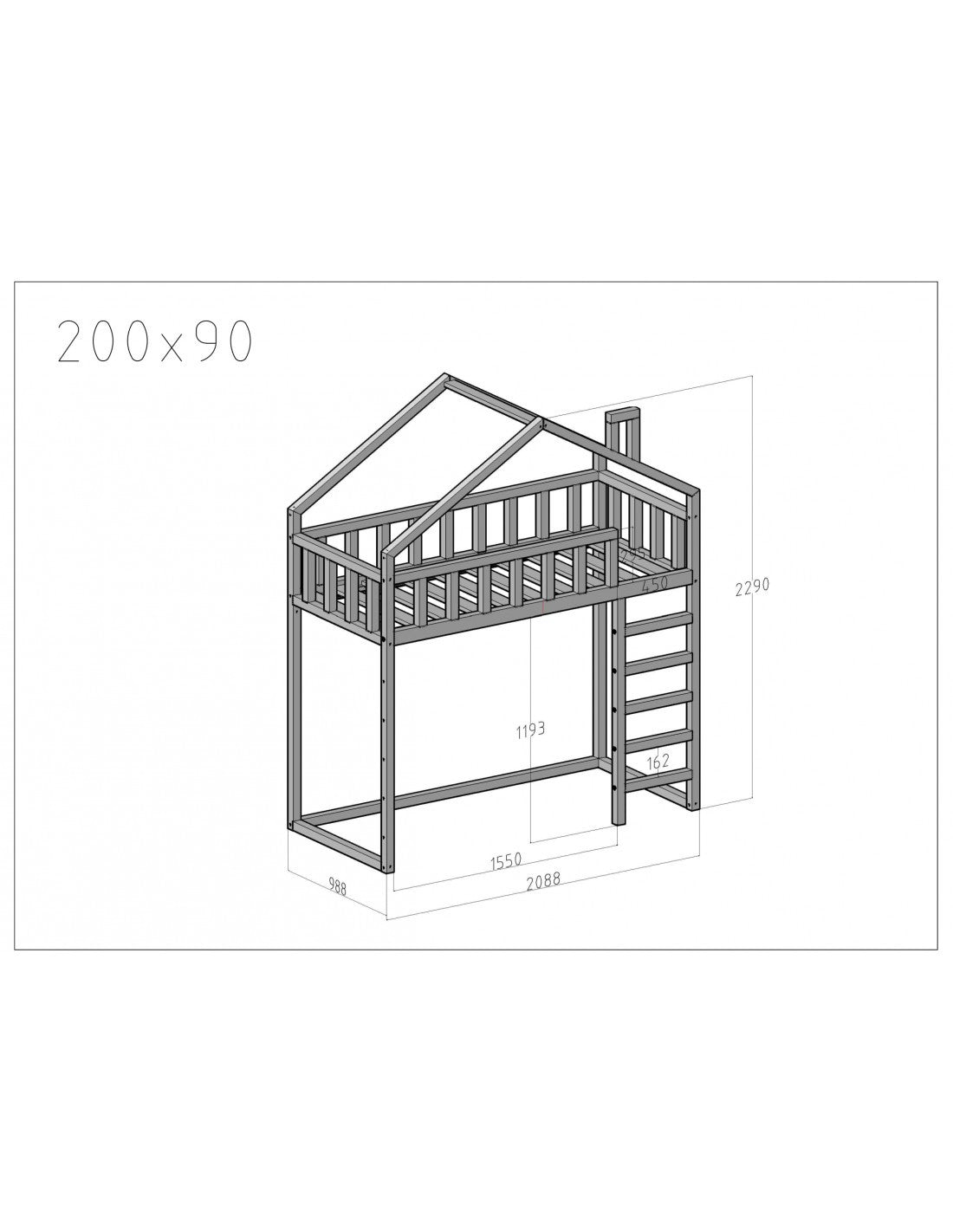 Starlight loft bed front entrance