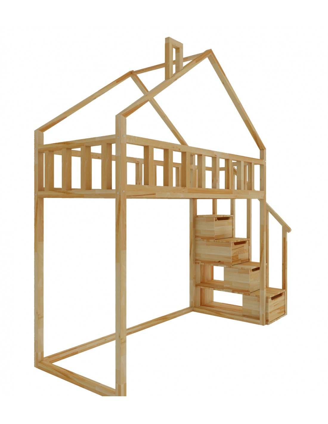 Starlight loft bed with steps - side entrance