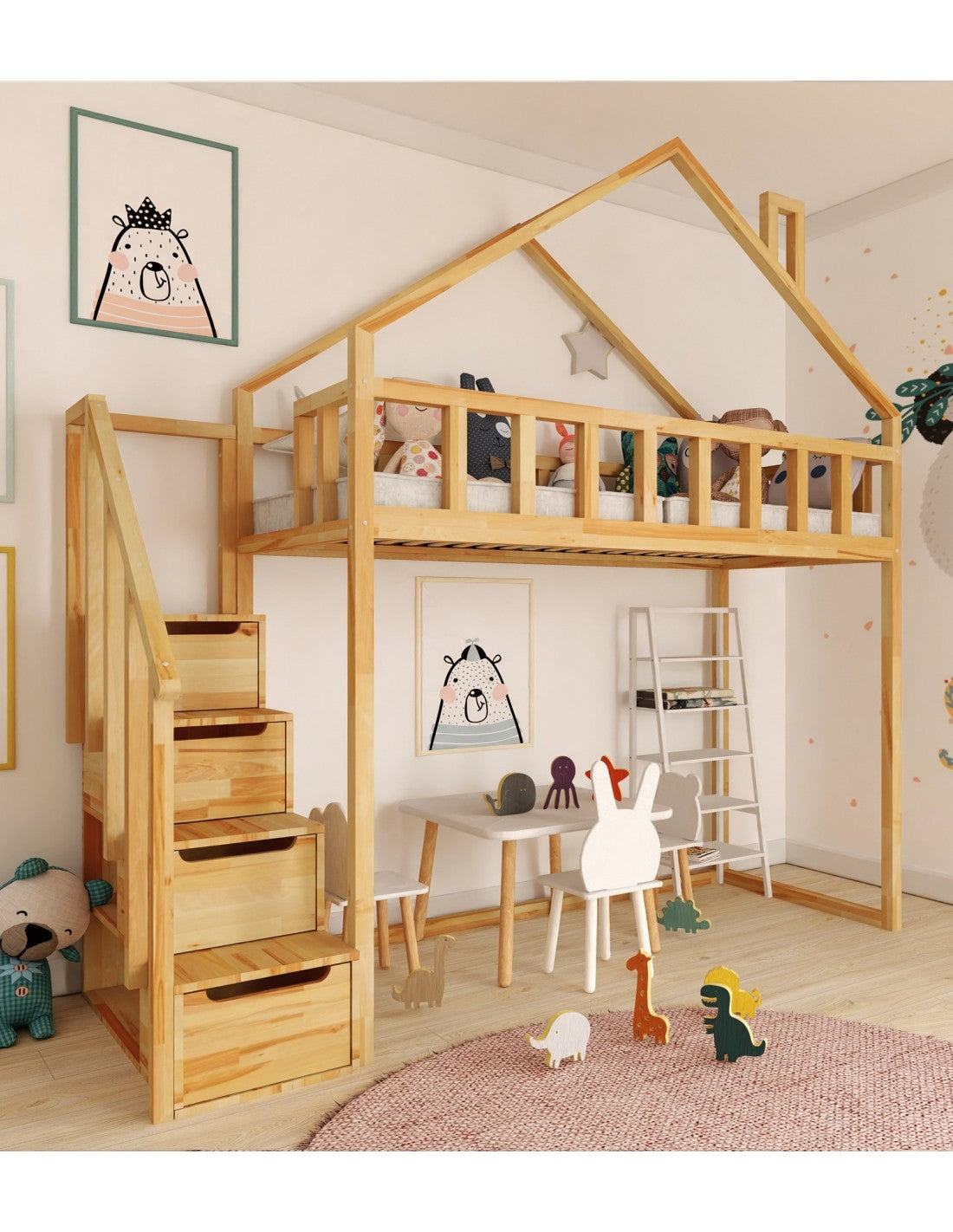 Starlight loft bed with steps - side entrance