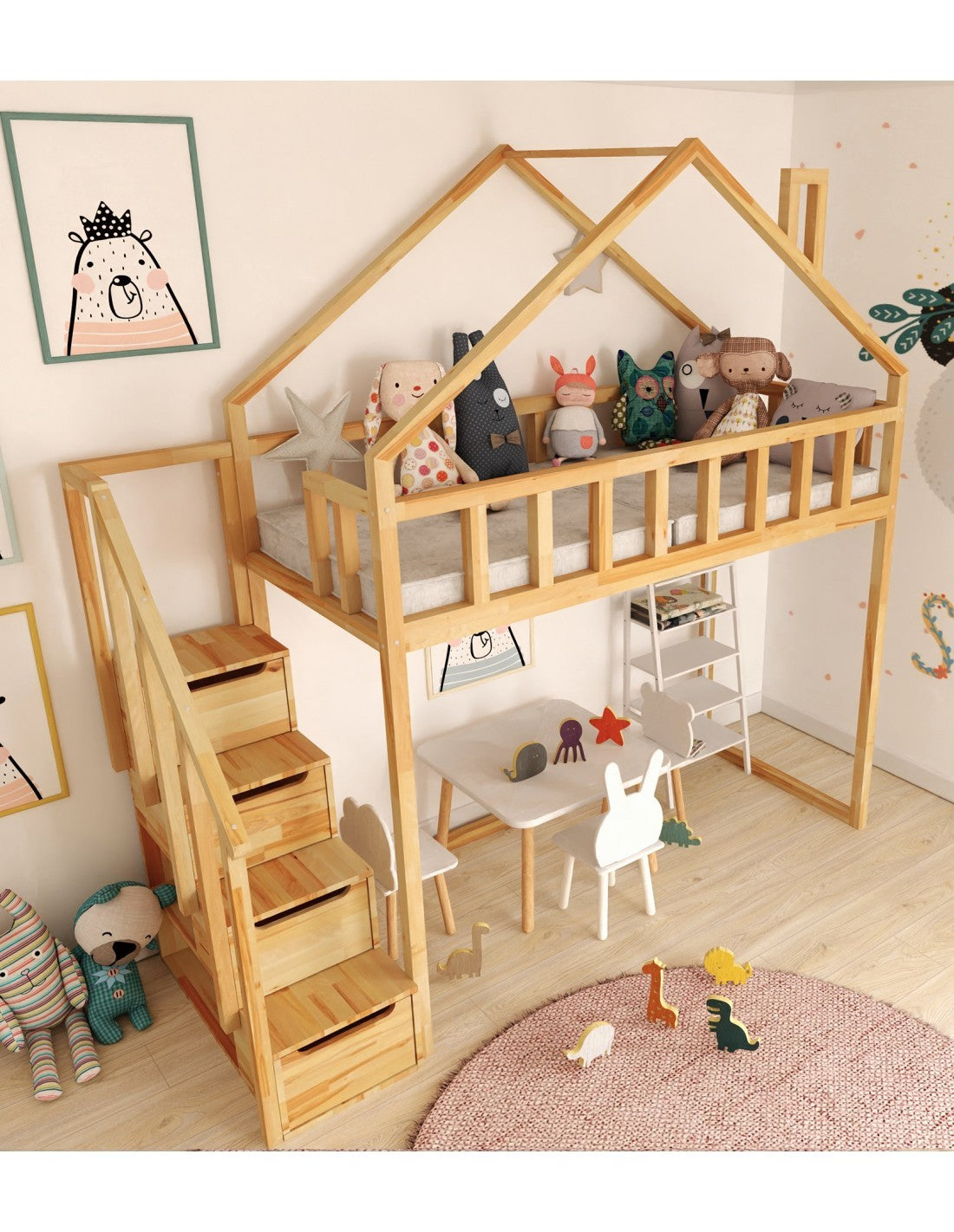 Starlight loft bed with steps - side entrance