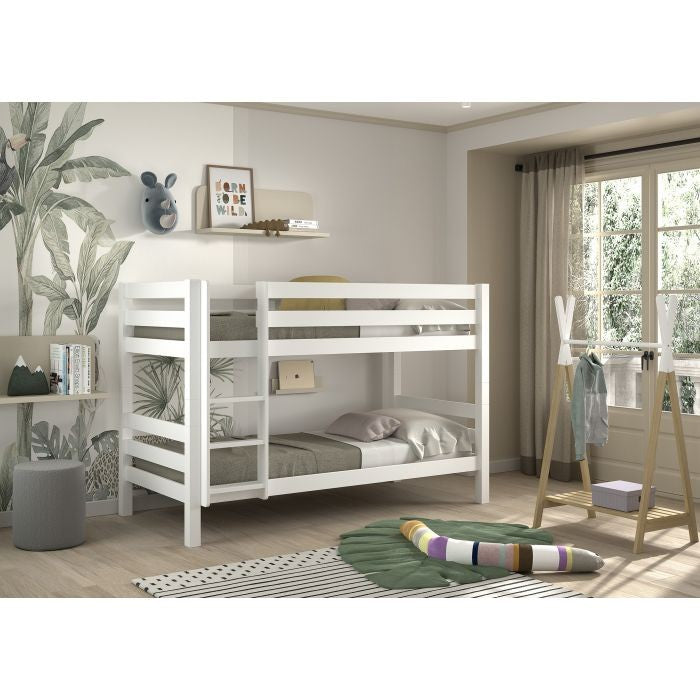 Våningssäng för barn Pino Vipack 140 cm höjd vit