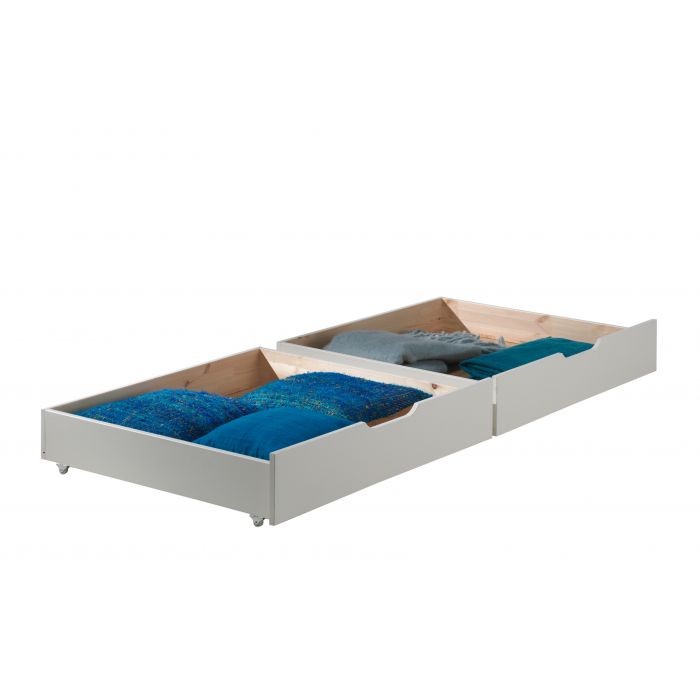 Kid's bunk bed Pino in white, 140 cm high