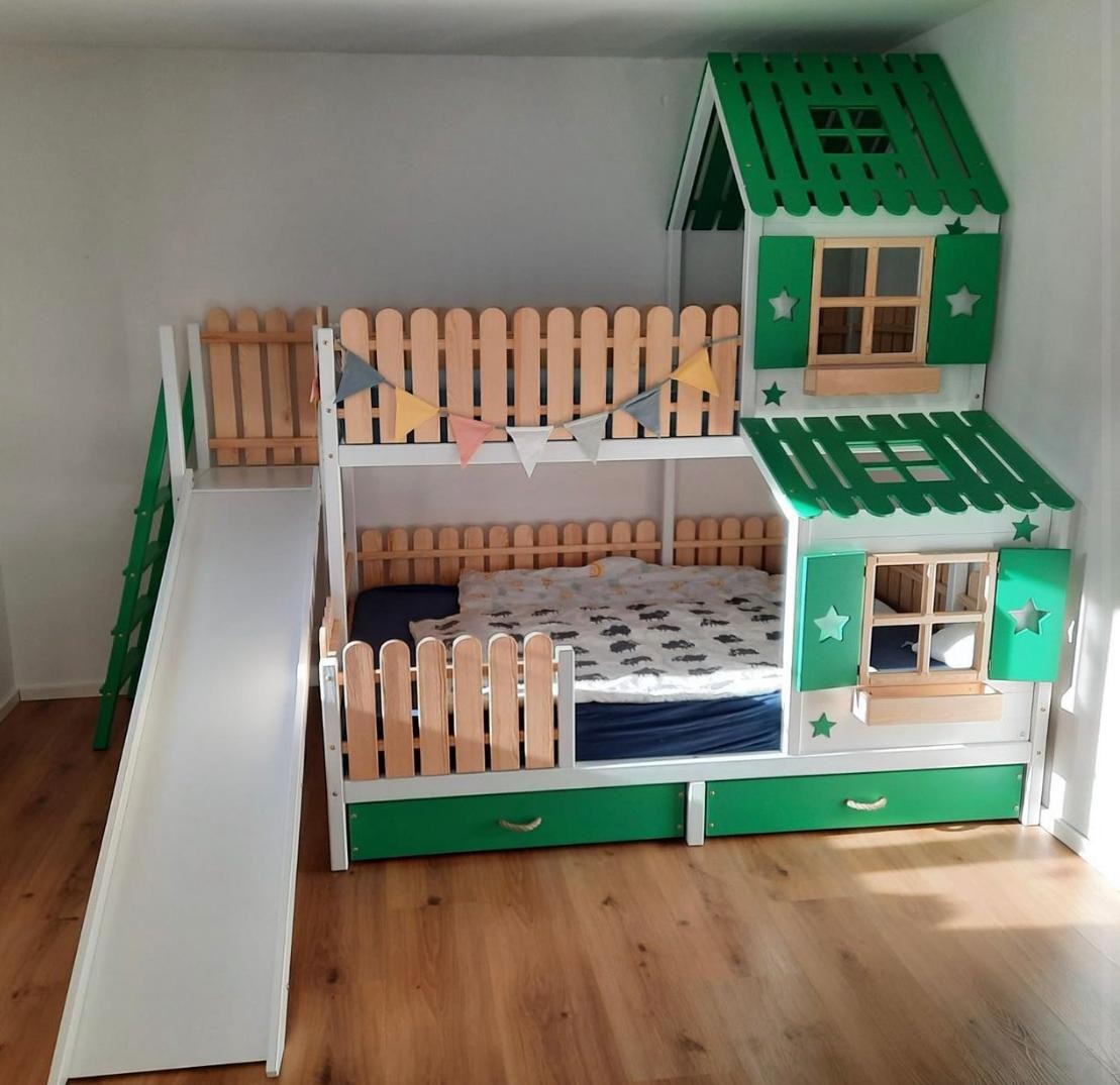 Treehouse bunk bed / family bed ANSGAR with slide