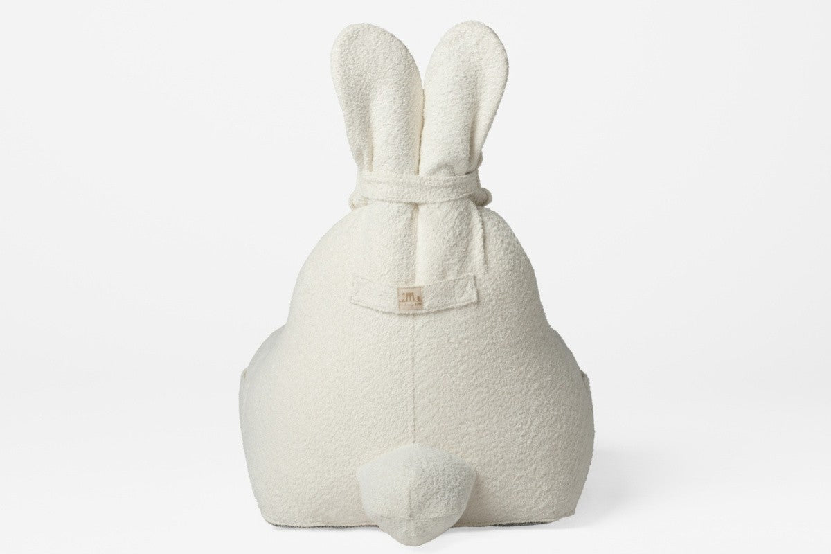 Designer sittpuff / sittsäck med ryggstöd FUNNY BUNNY - Teddy Off white